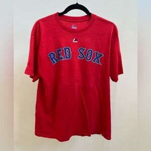 Boston Red Sox Mookie Betts #50 Majestic MLB t-shirt baseball red men's Sz L